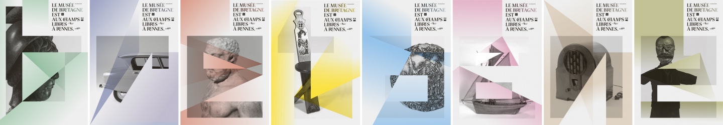 La série de dix affiches font apparaître les lettres du mot “Bretagne”